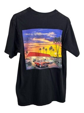Men’s In-N-Out Black California Golden Hour Muscle Cars Tee Shirt Size Medium